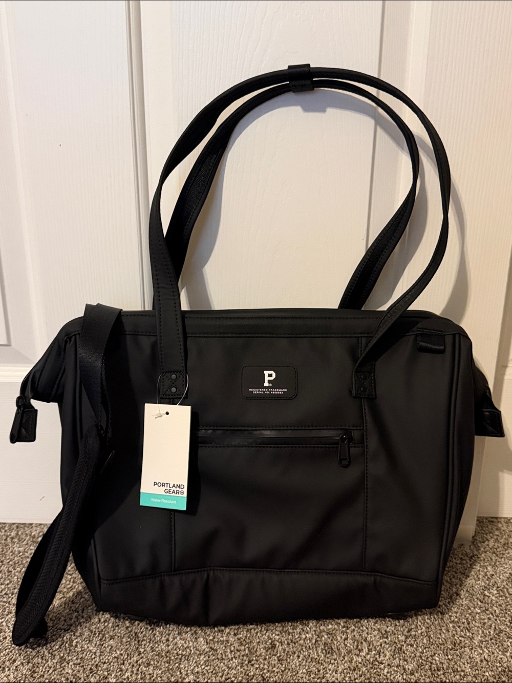 NWT Portland Gear waterproof black laptop tote bag